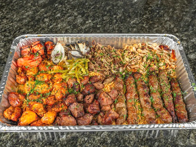 Large mixed meat platter for a group